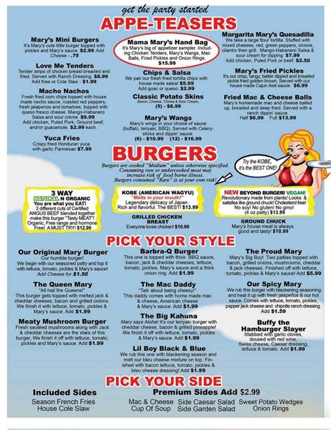hamburger mary's las vegas menu